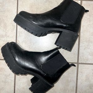 Platform Black Booties